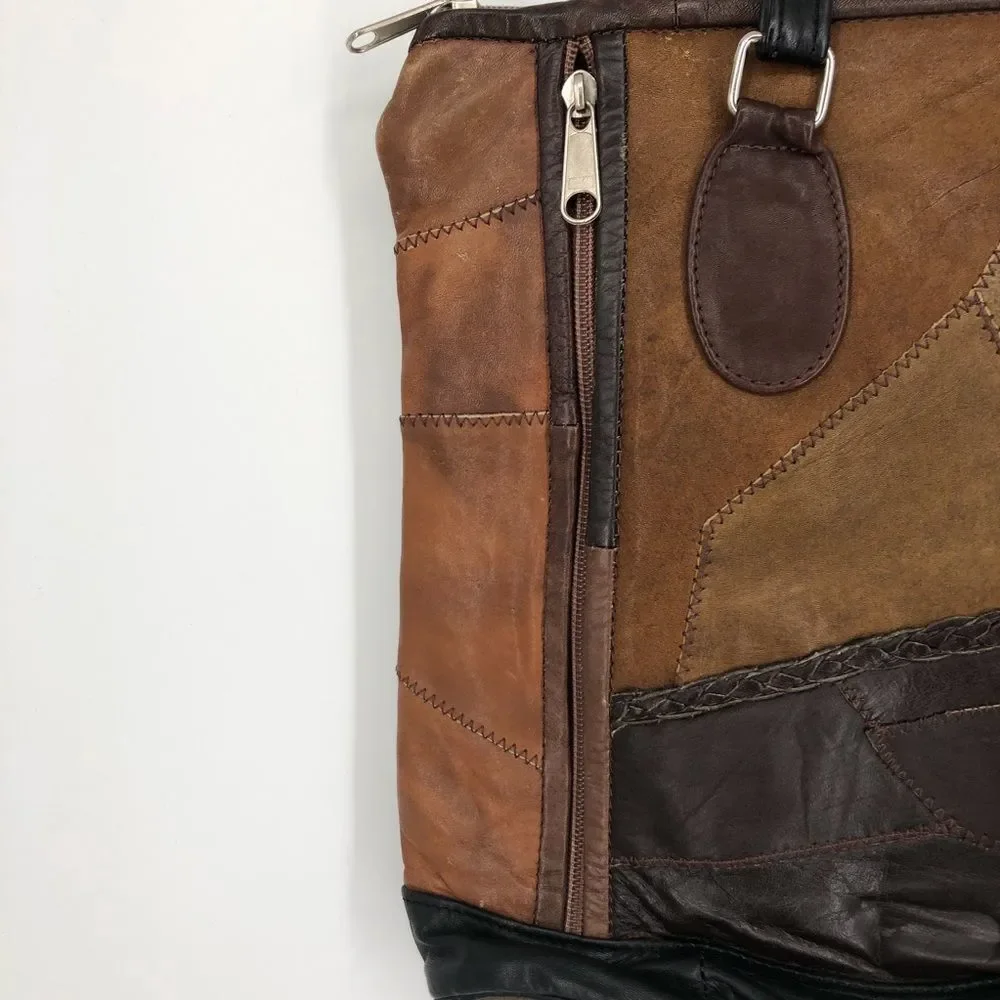 ‎Faux Leather Multicolored Patchwork Purse